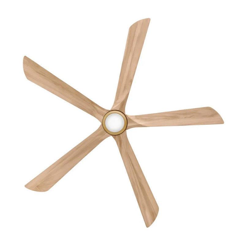 Hinkley 907358 Layton 58" Smart Ceiling Fan with LED Light Kit - Heritage Brass/Natural