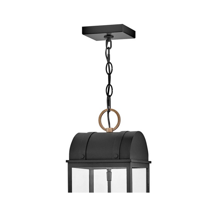 Hinkley 10662 Catalina 3-lt 8" LED Hanging Lantern - Black with Burnished Bronze accents