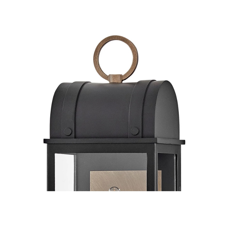 Hinkley 10660 Campbell 1-lt 16" Tall LED Outdoor Wall Mount Lantern - Black with Burnished Bronze accents