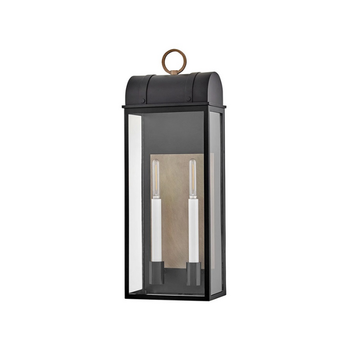 Hinkley 10665 Campbell 2-lt 26" Tall LED Outdoor Wall Mount Lantern - Black with Burnished Bronze accents