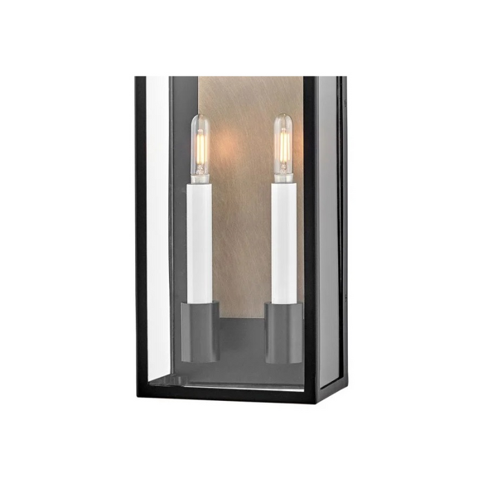 Hinkley 10664 Campbell 2-lt 22" Tall LED Outdoor Wall Mount Lantern - Black with Burnished Bronze accents