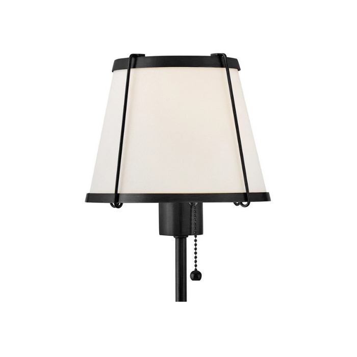 Hinkley 4890 Clarke 1-lt 16" Tall LED Wall Sconce, Linen Shade - Black