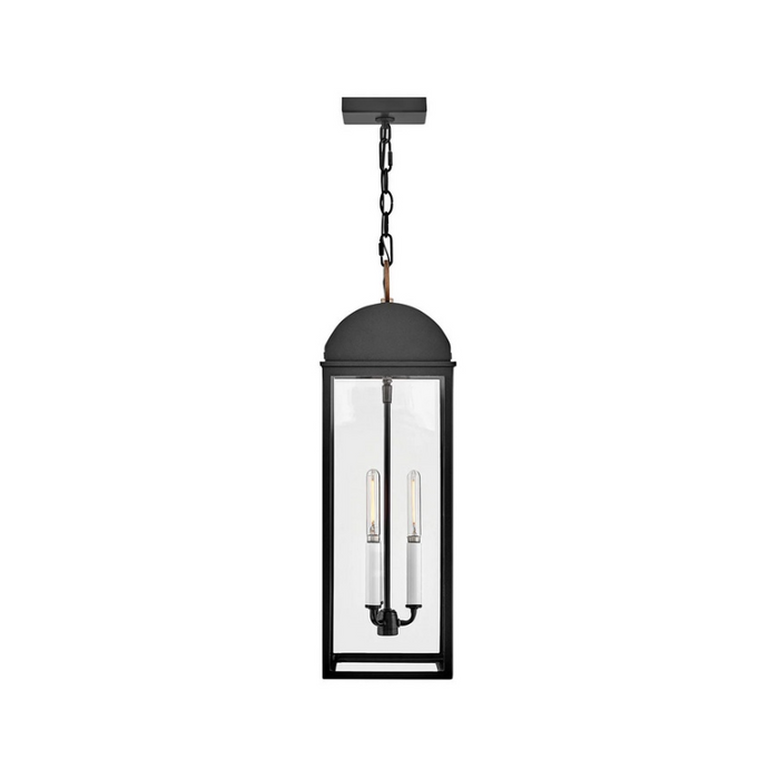 Hinkley 10662 Catalina 3-lt 8" LED Hanging Lantern - Black with Burnished Bronze accents
