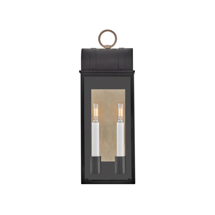 Hinkley 10664 Campbell 2-lt 22" Tall LED Outdoor Wall Mount Lantern - Black with Burnished Bronze accents