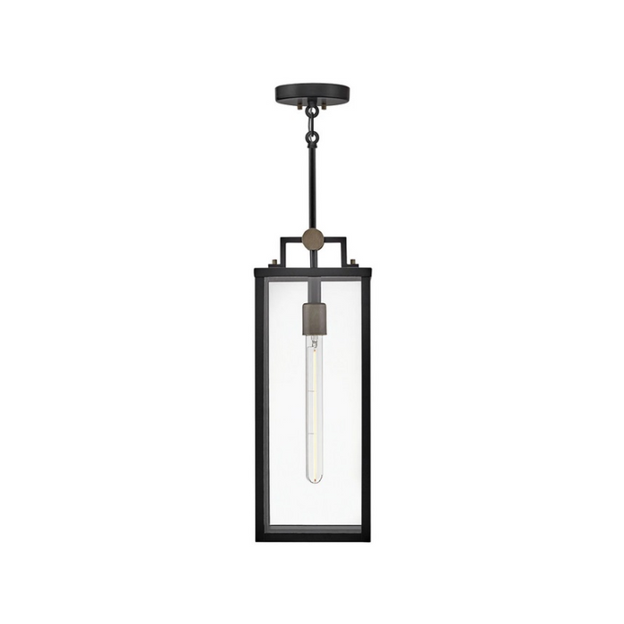 Hinkley 23012 Catalina 1-lt 8" LED Hanging Lantern - Black with Burnished Bronze accents