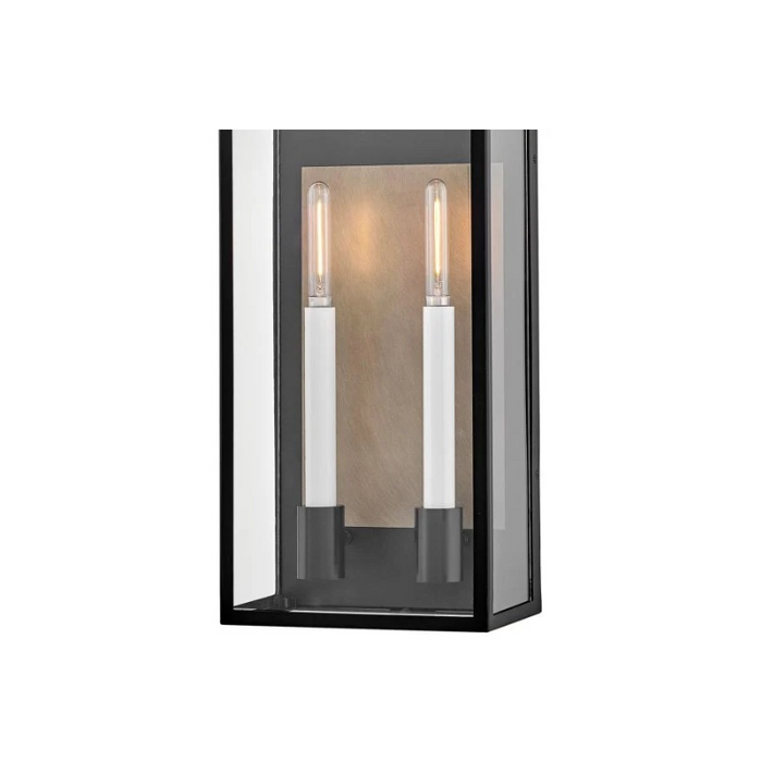 Hinkley 10665 Campbell 2-lt 26" Tall LED Outdoor Wall Mount Lantern - Black with Burnished Bronze accents