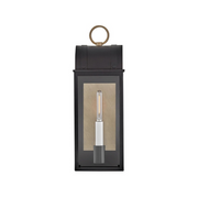 Hinkley 10660 Campbell 1-lt 16" Tall LED Outdoor Wall Mount Lantern - Black with Burnished Bronze accents