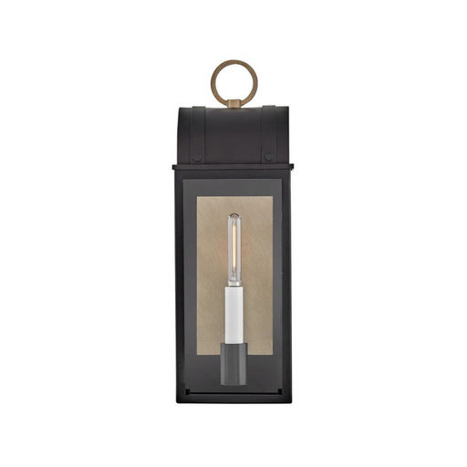 Hinkley 10660 Campbell 1-lt 16" Tall LED Outdoor Wall Mount Lantern - Black with Burnished Bronze accents
