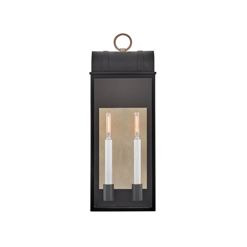Hinkley 10665 Campbell 2-lt 26" Tall LED Outdoor Wall Mount Lantern - Black with Burnished Bronze accents