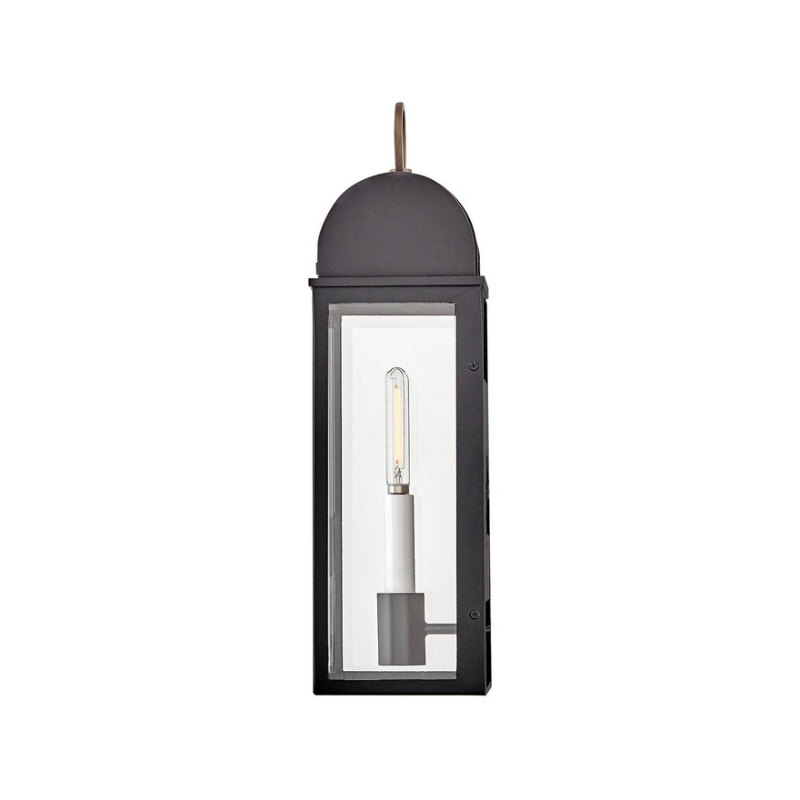 Hinkley 10660 Campbell 1-lt 16" Tall LED Outdoor Wall Mount Lantern - Black with Burnished Bronze accents