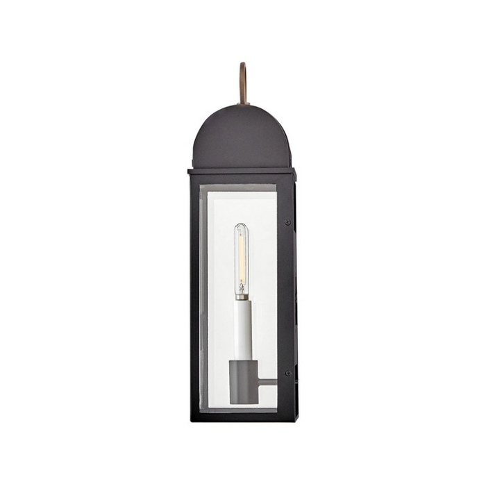 Hinkley 10660 Campbell 1-lt 16" Tall LED Outdoor Wall Mount Lantern - Black with Burnished Bronze accents