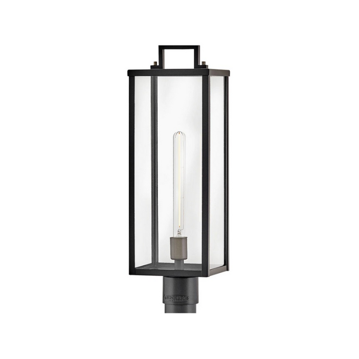 Hinkley 23011 Catalina 1-lt 24" Tall LED Outdoor Post Mount Lantern - Black with Burnished Bronze accents