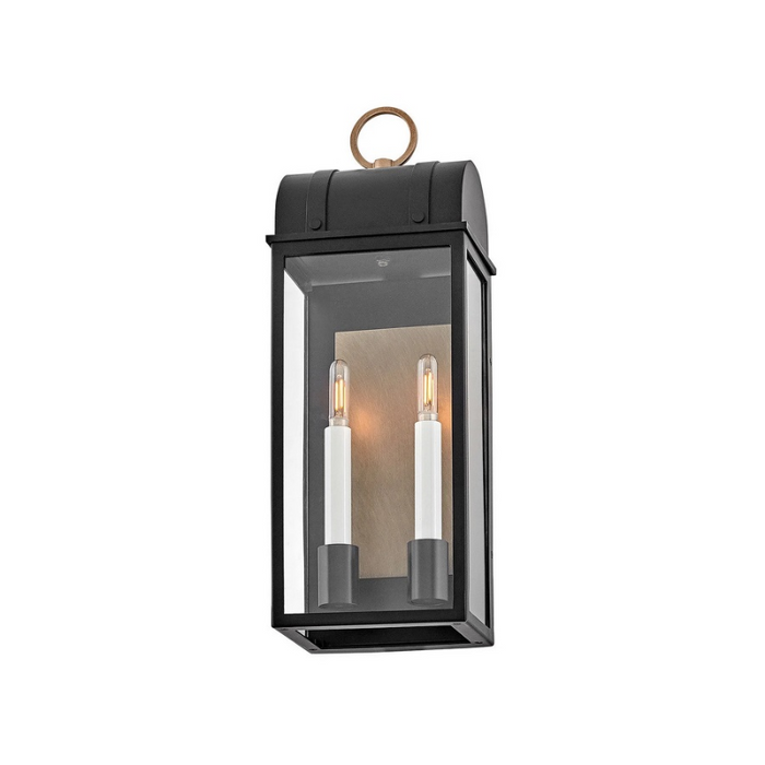 Hinkley 10664 Campbell 2-lt 22" Tall LED Outdoor Wall Mount Lantern - Black with Burnished Bronze accents