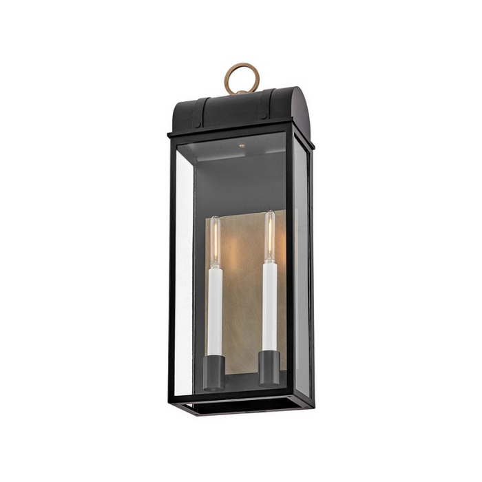 Hinkley 10665 Campbell 2-lt 26" Tall LED Outdoor Wall Mount Lantern - Black with Burnished Bronze accents