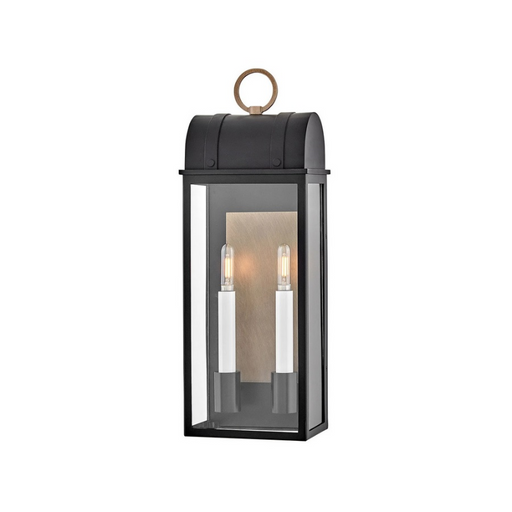 Hinkley 10664 Campbell 2-lt 22" Tall LED Outdoor Wall Mount Lantern - Black with Burnished Bronze accents