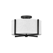 Hinkley 41706 Axis Off White 2-lt 15" LED Semi-Flush Mount - Black
