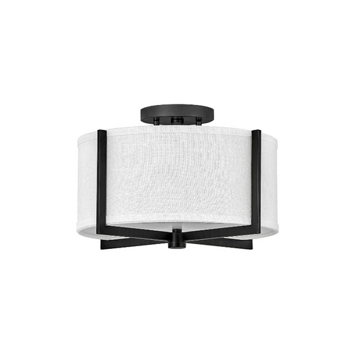 Hinkley 41706 Axis Off White 2-lt 15" LED Semi-Flush Mount - Black