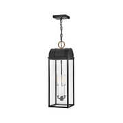 Hinkley 10662 Catalina 3-lt 8" LED Hanging Lantern - Black with Burnished Bronze accents