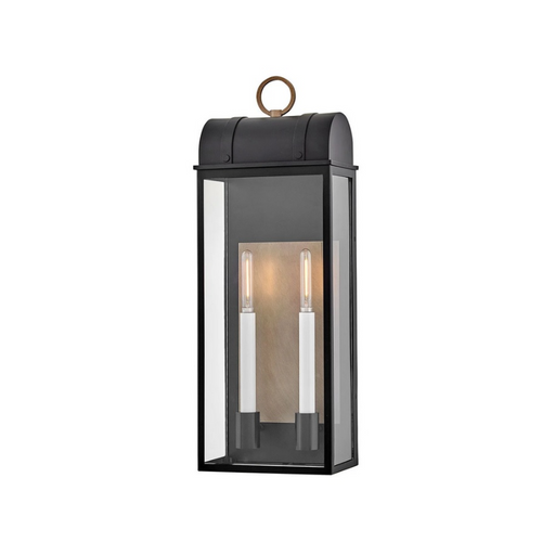 Hinkley 10665 Campbell 2-lt 26" Tall LED Outdoor Wall Mount Lantern - Black with Burnished Bronze accents