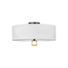 Hinkley 41810 Link Off White 4-lt 24" LED Semi-Flush Mount - Black/Heritage Brass