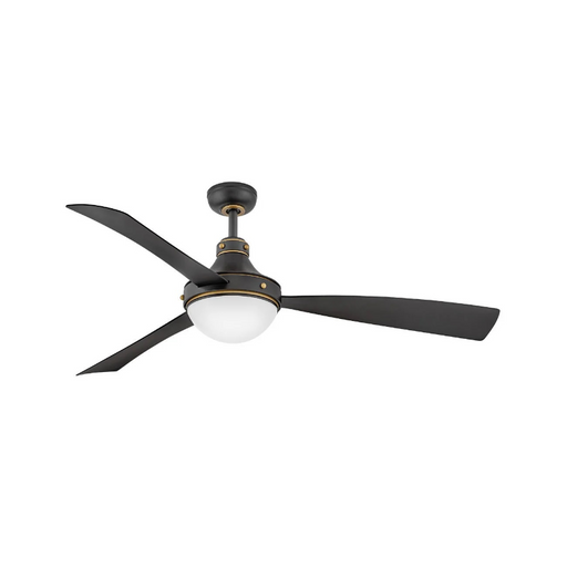Hinkley 905962F Oliver 62" Ootdoor Ceiling Fan with LED Light Kit - Matte Black with Heritage Brass accents