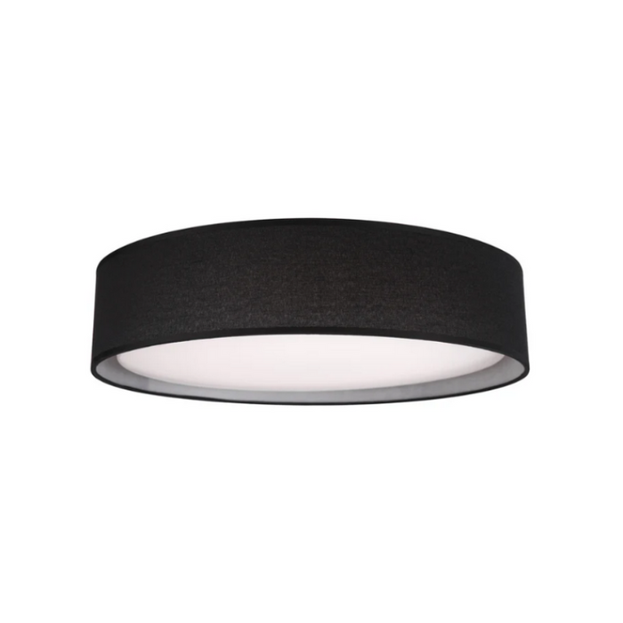 Kuzco FM7920-5CCT Dalton 1-lt 20" LED Flush Mount, 5CCT Selectable - Black/Textured Linen