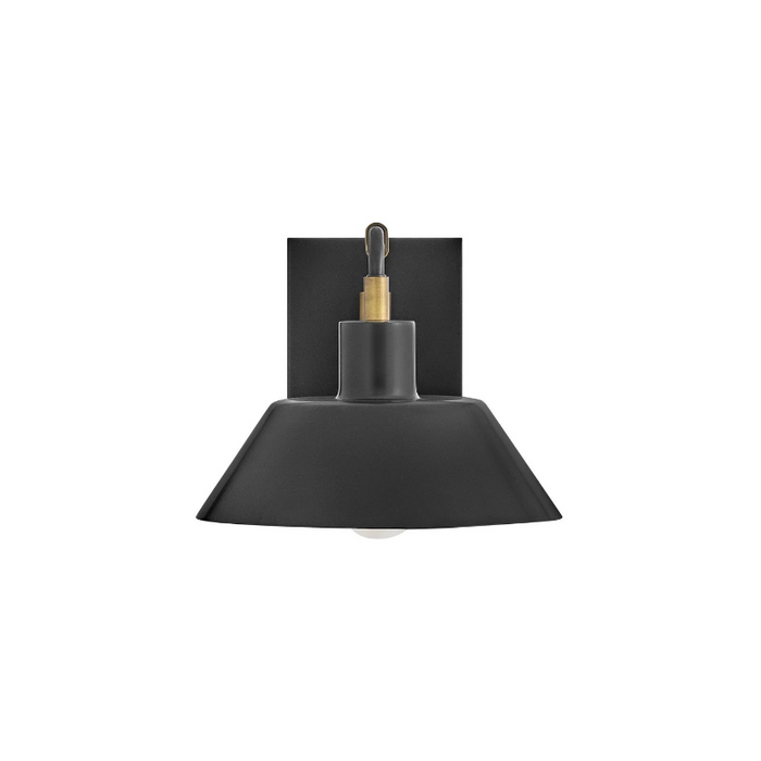 Hinkley 28820 Brewster 1-lt 10" LED Outdoor Wall Mount Barn Light - Black Oxide with Heritage Brass accents
