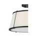Hinkley 4893 Clarke 2-lt 15" LED Semi-Flush Mount, Linen Shade - Black