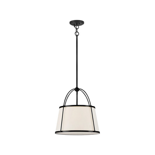 Hinkley 4894 Clarke 1-lt 16" LED Pendant, Linen Shade -  Black