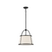 Hinkley 4894 Clarke 1-lt 16" LED Pendant, Linen Shade -  Black