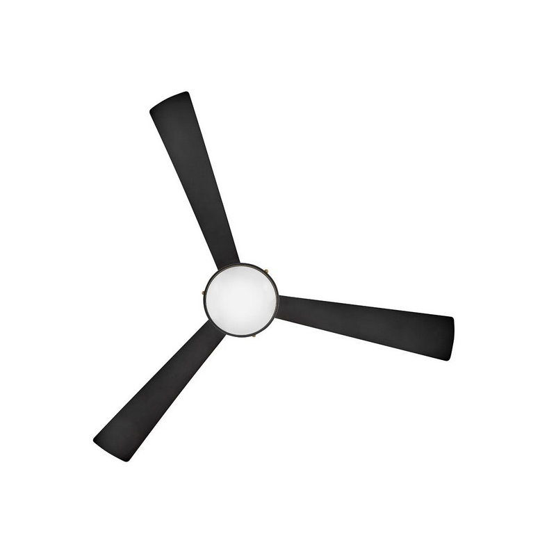 Hinkley 905962F Oliver 62" Ootdoor Ceiling Fan with LED Light Kit - Matte Black with Heritage Brass accents