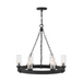 Hinkley 29206 Sawyer Medium 6-lt 24" LED Outdoor Single Tier Chandelier, 12V - Black