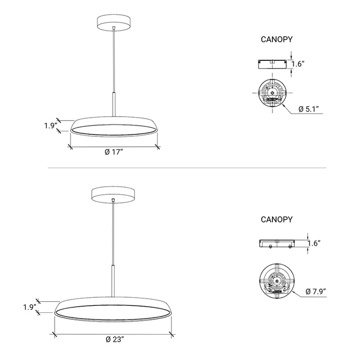 Elite BLISS-LED Architectural LED Round Pendant