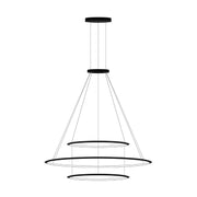 Bover Circular S/3L/90/200/90 3-lt 82" LED Pendant, Inward Light-Black