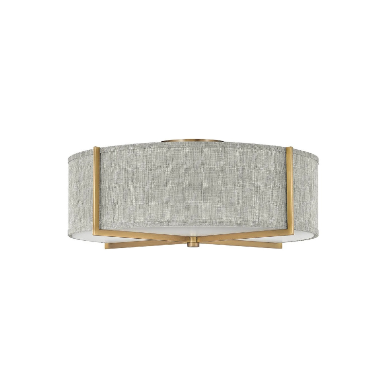 Hinkley 41709 Axis Heathered Gray 4-lt 26" LED Semi-Flush Mount - Heritage Brass