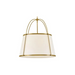 Hinkley 4895 Clarke 4-lt 25" LED Chandelier, Linen Shade -  Lacquered Dark Brass