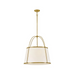 Hinkley 4895 Clarke 4-lt 25" LED Chandelier, Linen Shade -  Lacquered Dark Brass