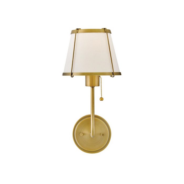 Hinkley 4890 Clarke 1-lt 16" Tall LED Wall Sconce, Linen Shade -  Lacquered Dark Brass