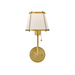 Hinkley 4890 Clarke 1-lt 16" Tall LED Wall Sconce, Linen Shade -  Lacquered Dark Brass