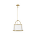Hinkley 4894 Clarke 1-lt 16" LED Pendant, Linen Shade - Lacquered Dark Brass