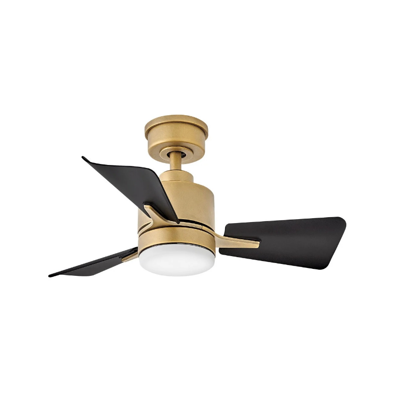 Hinkley 906030F Atom 30" Ceiling Fan with LED Light Kit - Heritage Brass