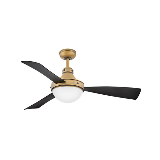 Hinkley 905950F Oliver 50" Ootdoor Ceiling Fan with LED Light Kit - Heritage Brass with Matte Black accents