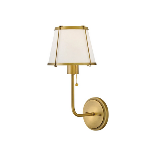 Hinkley 4890 Clarke 1-lt 16" Tall LED Wall Sconce, Linen Shade -  Lacquered Dark Brass