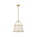 Hinkley 4894 Clarke 1-lt 16" LED Pendant, Linen Shade - Lacquered Dark Brass
