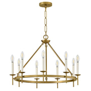 Hinkley 47475 Copley 9-lt 28" LED Chandelier - Lacquered Brass