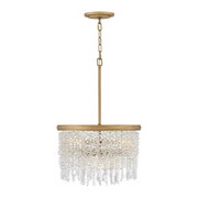 Fredrick Ramond FR41493 Rubina 4-lt 18" LED Pendant - Burnished Gold/Clear Crystal