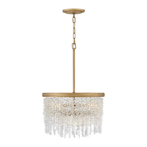 Fredrick Ramond FR41493 Rubina 4-lt 18" LED Pendant - Burnished Gold/Clear Crystal