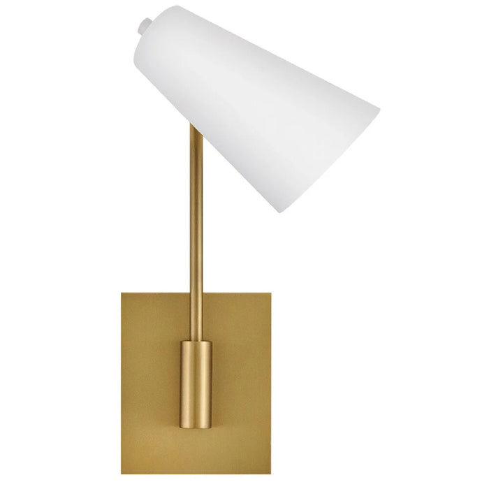 Hinkley 48310 Bray 1-lt 17" Tall LED Swing Arm Wall Sconce - Lacquered Brass/Chalk White