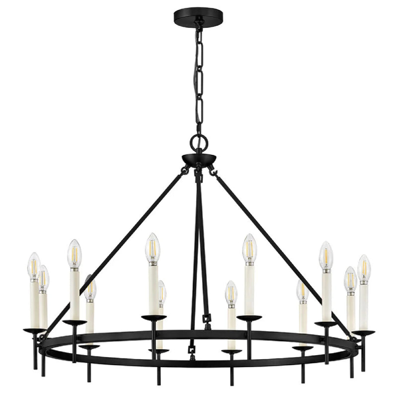 Hinkley 47476 Copley 12-lt 36" LED Chandelier - Black