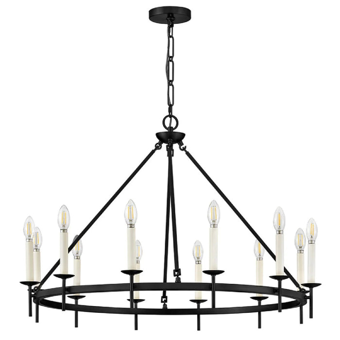 Hinkley 47476 Copley 12-lt 36" LED Chandelier - Black